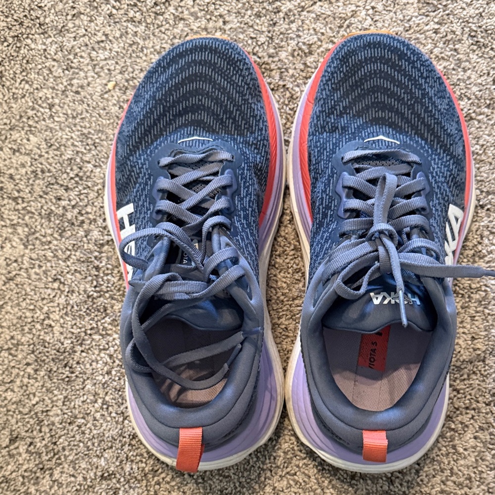 Hoka Gaviotta Navy and Coral Athletic Shoes size 7wide